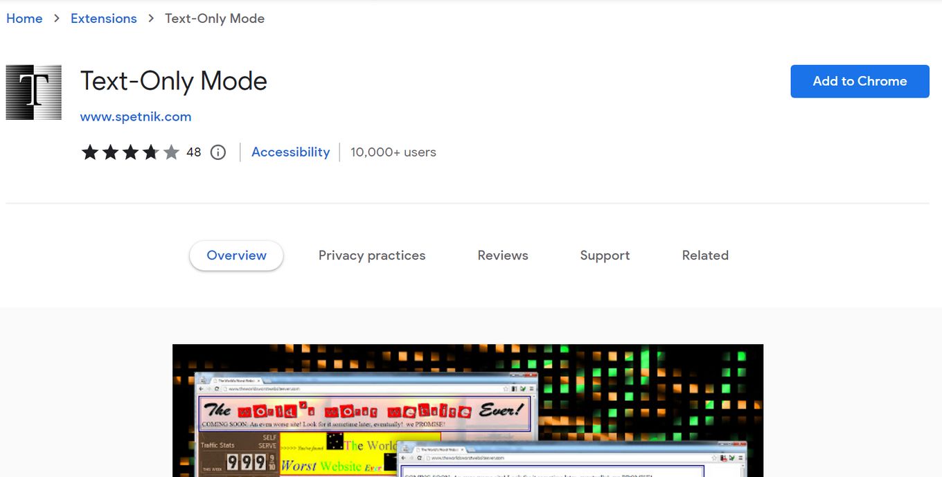 Text-only Mode Chrome Extension