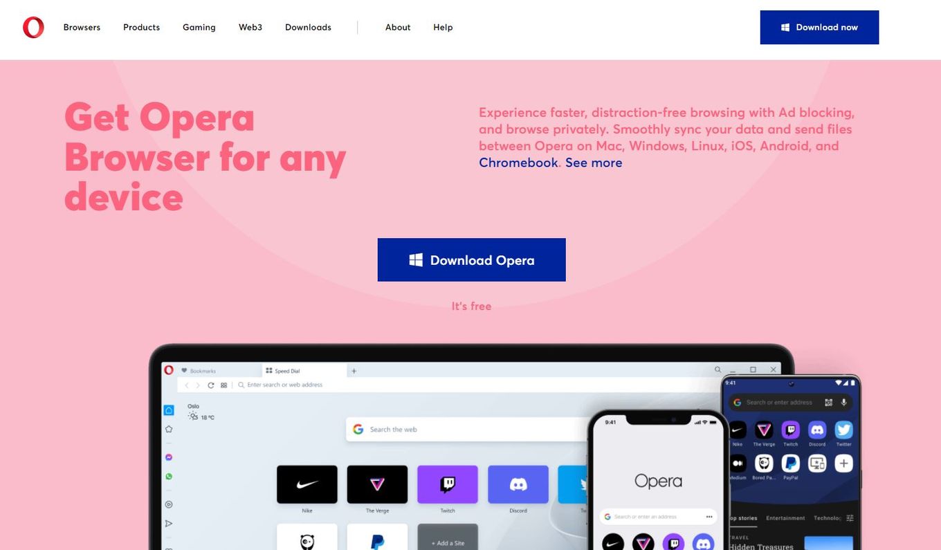 Browsers for every device, Opera Web Browsers