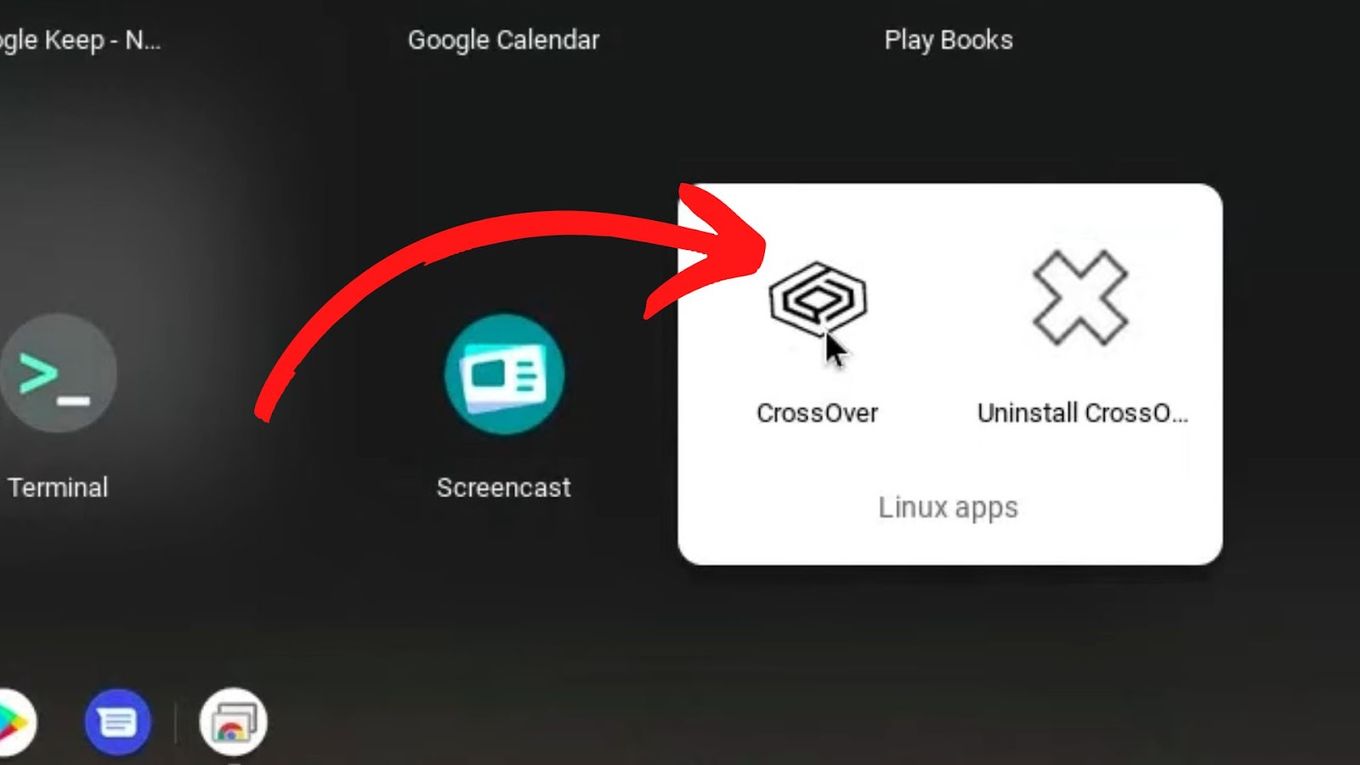 Launch the Crossover - Exe Chromebook