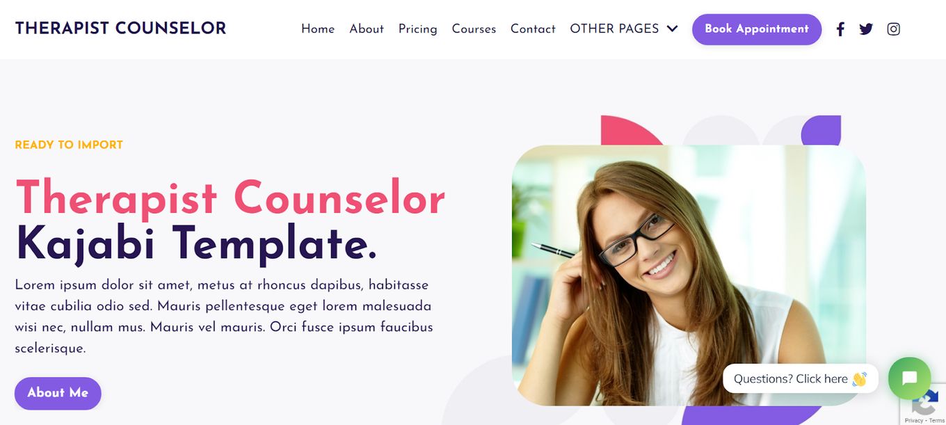 Kajabi Website Templates - Therapist Counselor