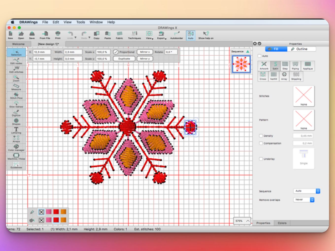 Embroidery Software Mac - DRAWings Pro XI