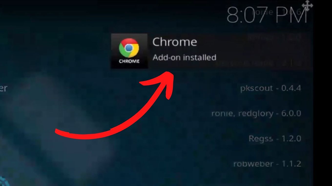 Installed - Run Chrome Kodi