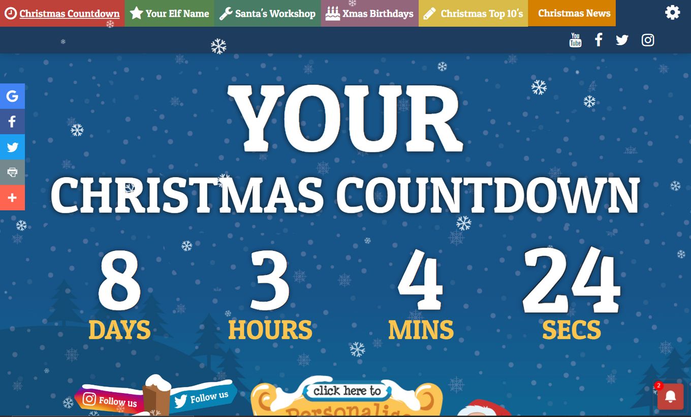 Christmas Countdown Website
