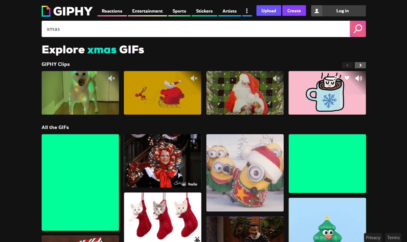 GIPHY - Christmas GIFS Website