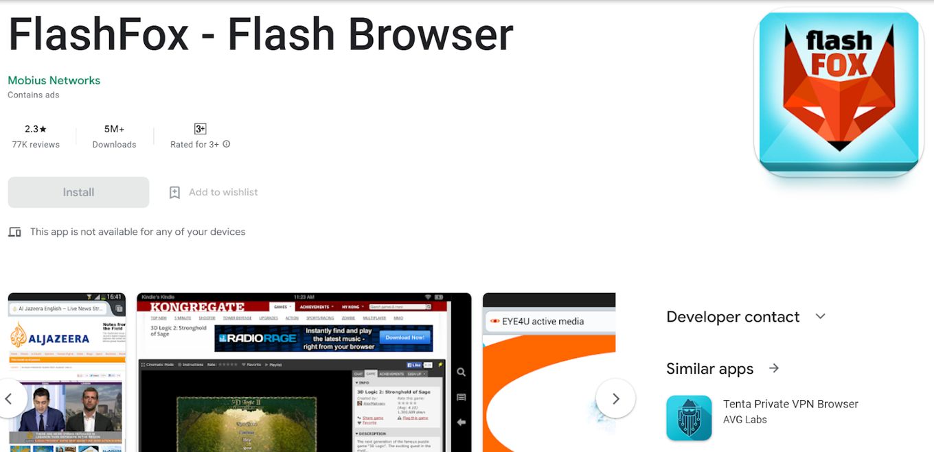 FlashFox Web Tarayıcısı