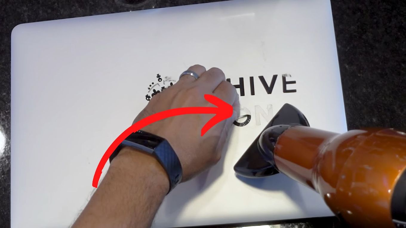 Remove Stickers From MacBook HairDryer - Step 2