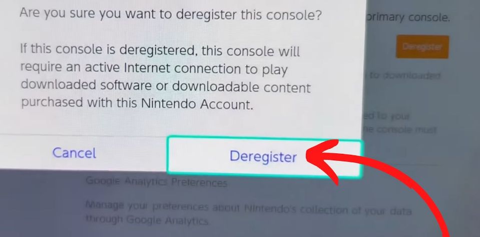 Deactivate Primary Nintendo Switch Account - Step 6