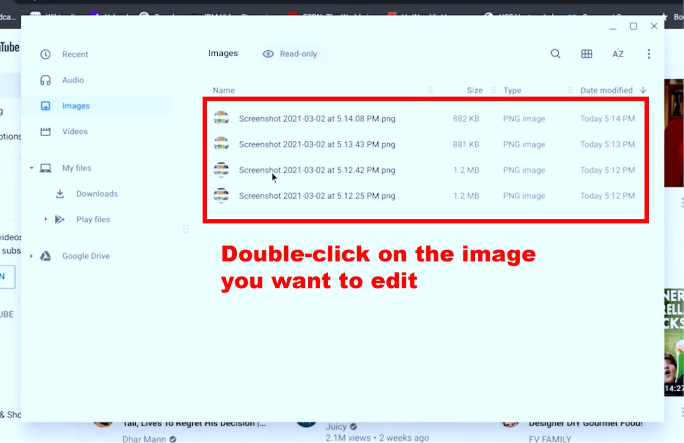 Double Click - Edit Screenshot On Chromebook
