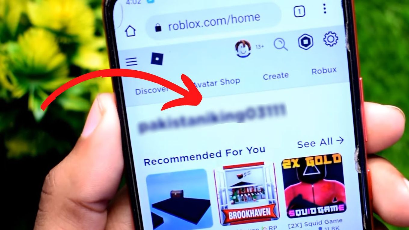 Click Username - Find ID Roblox on Mobile