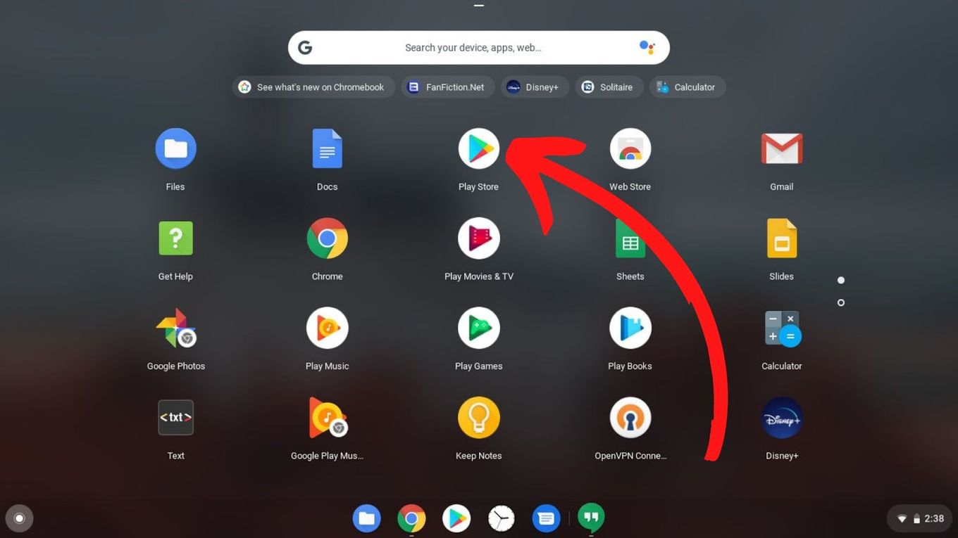Click the Launcher Button to Launch Play Store
