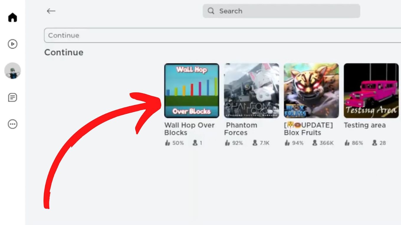 Continue does not show on homepage - Roblox Application and