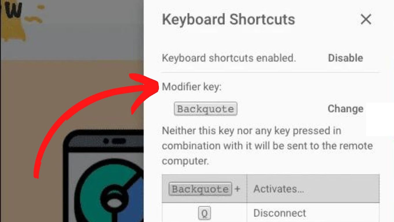 Modifier Key - Chrome Remote Desktop