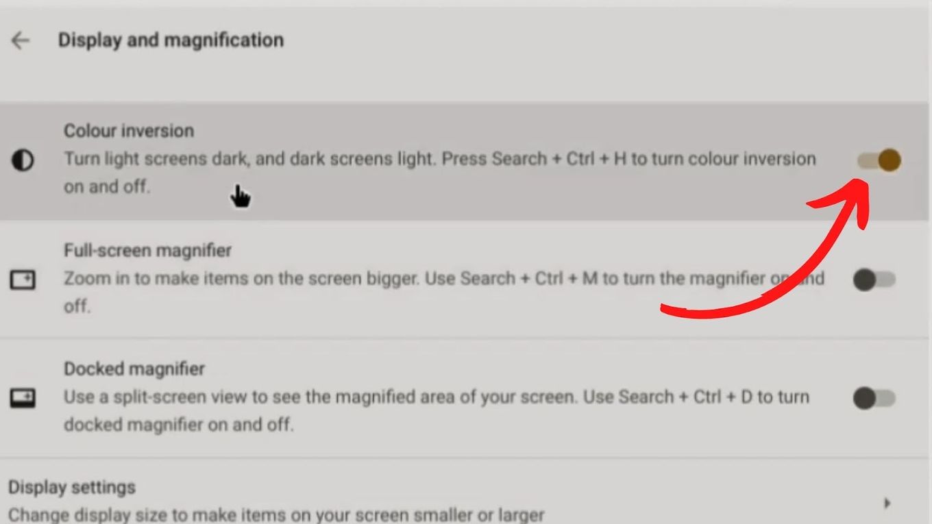 Chromebook Additonal Inverted Colors Fix Step 4