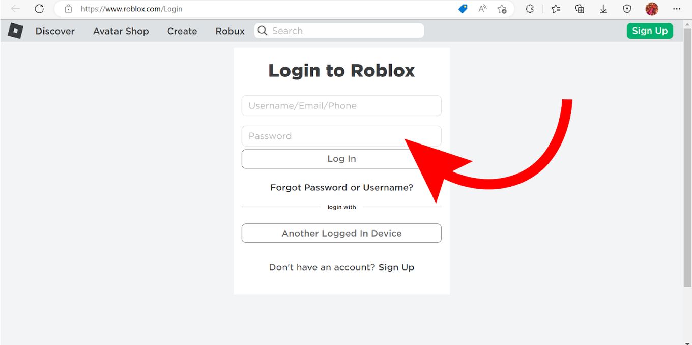 Log-in to Roblox Website Activate Account