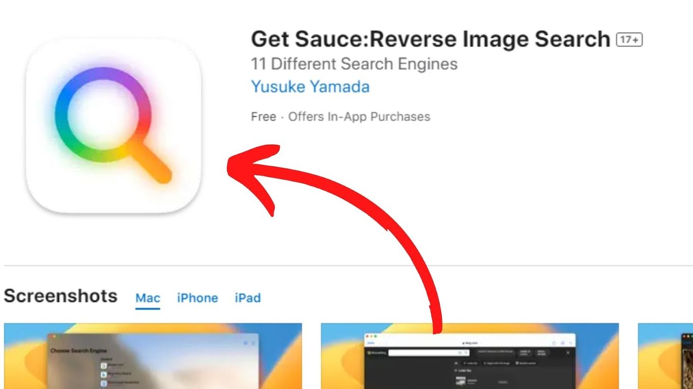 Get Sauce - Reverse Image Mac Step 1