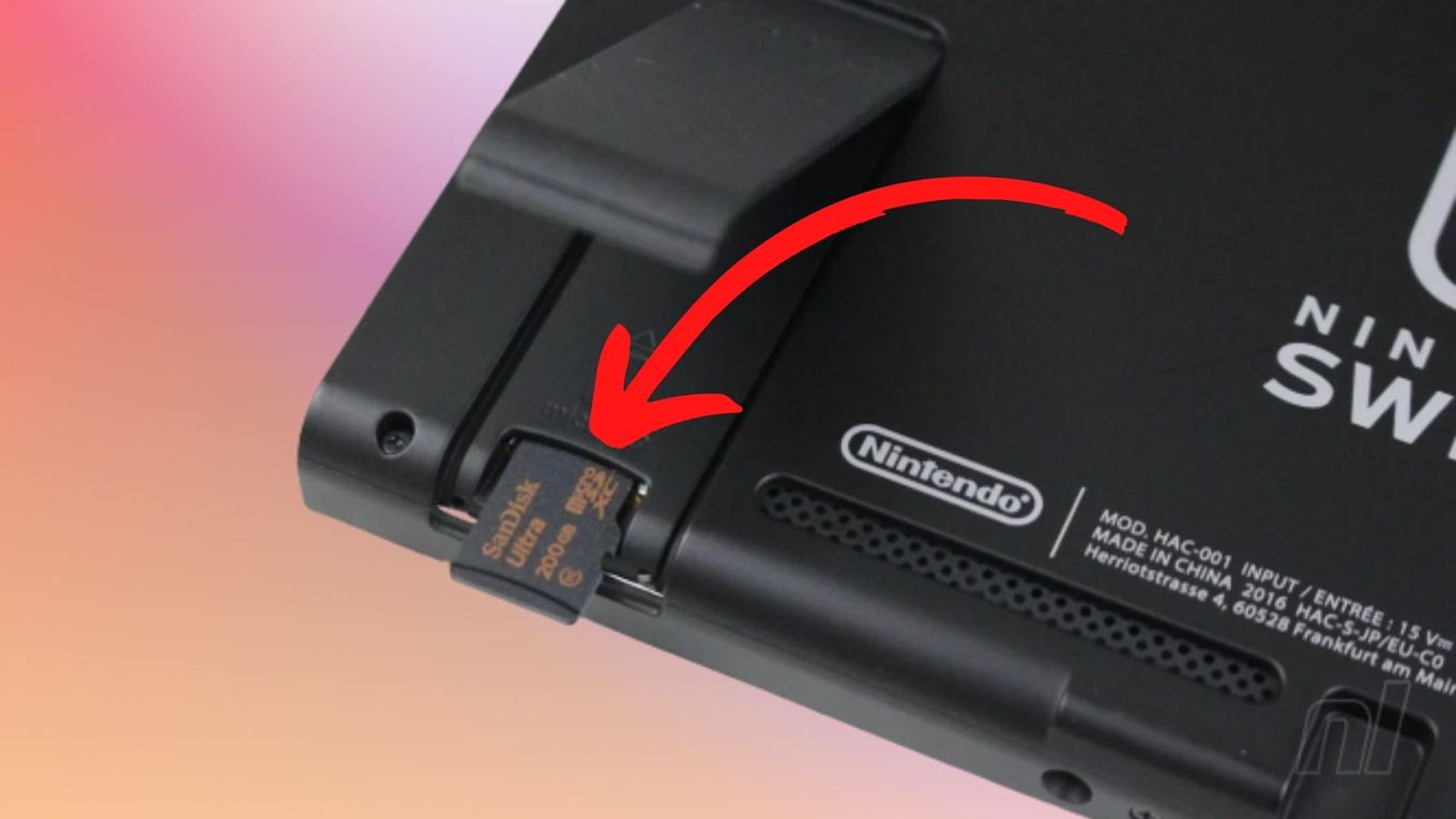 Nintendo Switch How to Insert Micro SD Card 