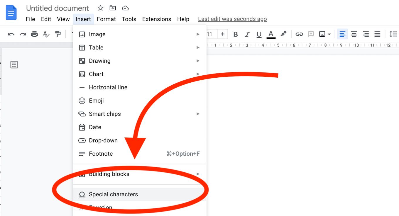 Get Pi on Google Docs With Chromebook - Step 1