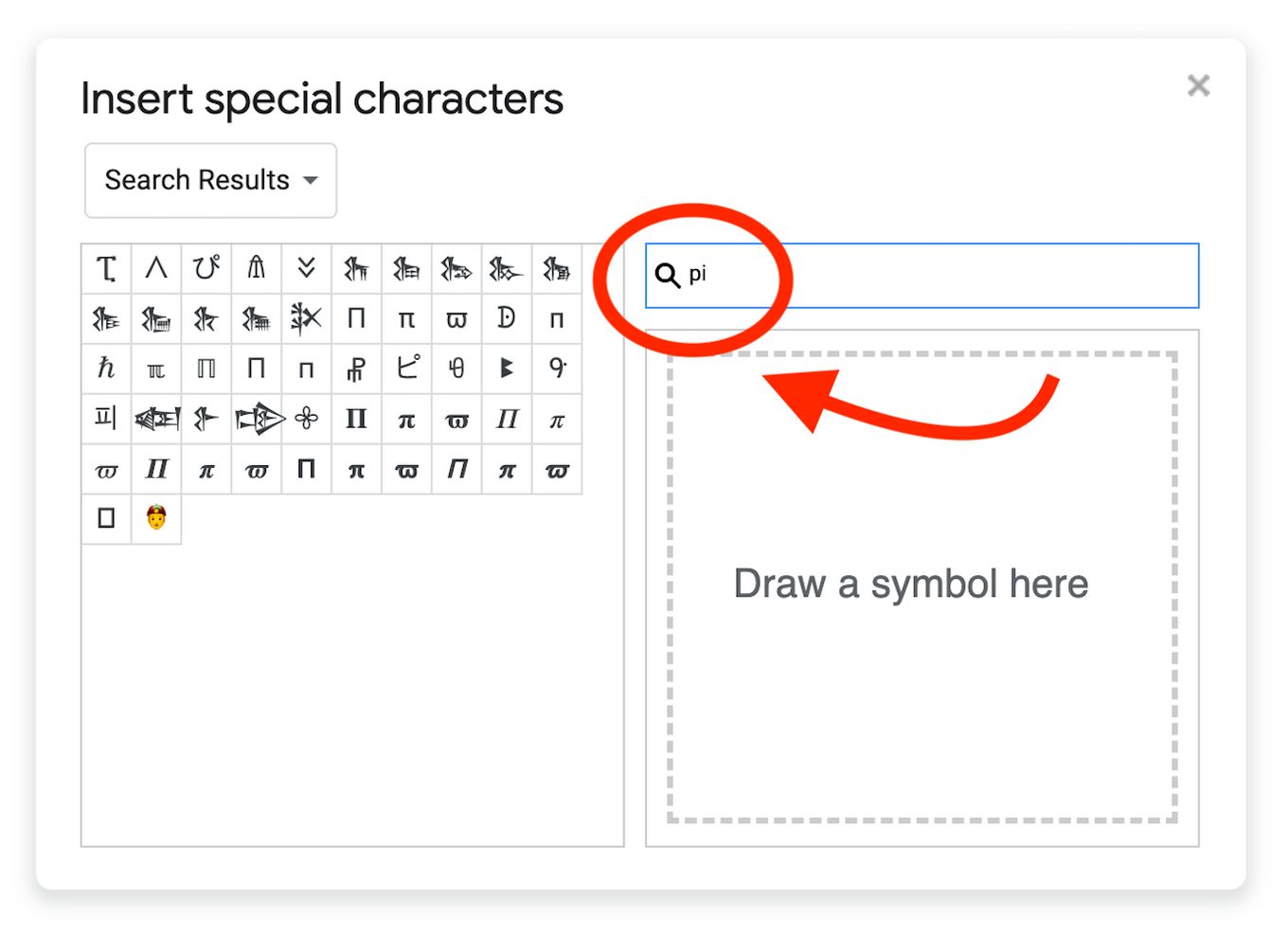 Get Pi on Google Docs With Chromebook - Step 2