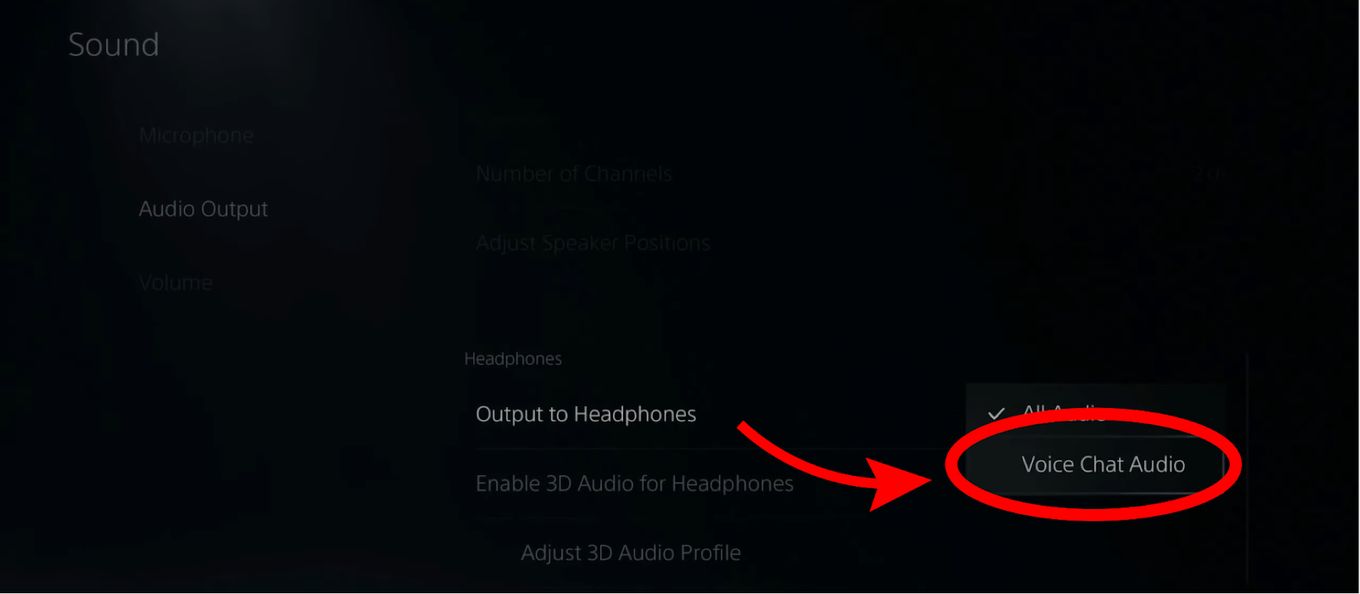 Voice Chat Headset and Game Sound TV - PS5 Step 7