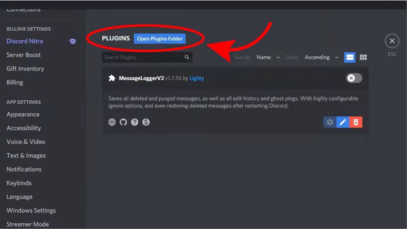 See Deleted Messages on Discord Plug-in Step 3