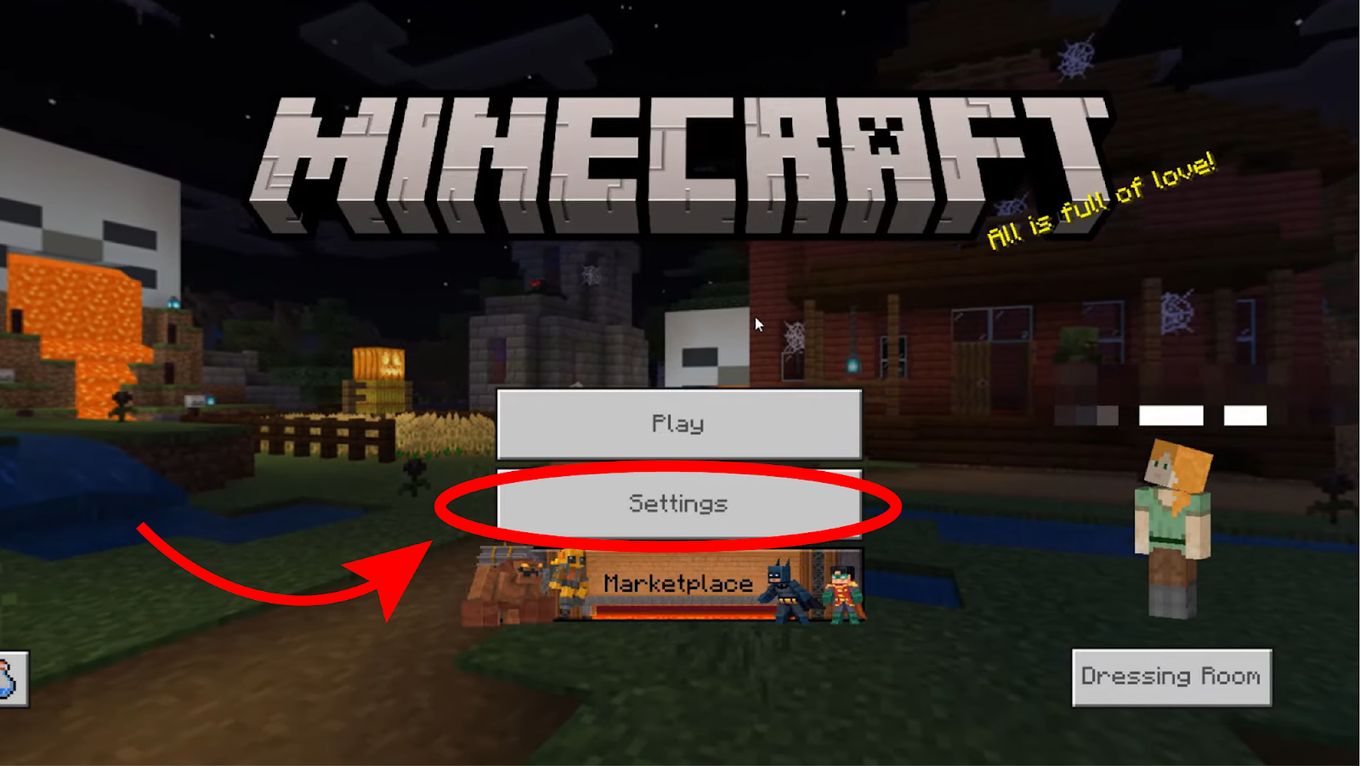 Settings- Bedrock Minecraft Full Screen