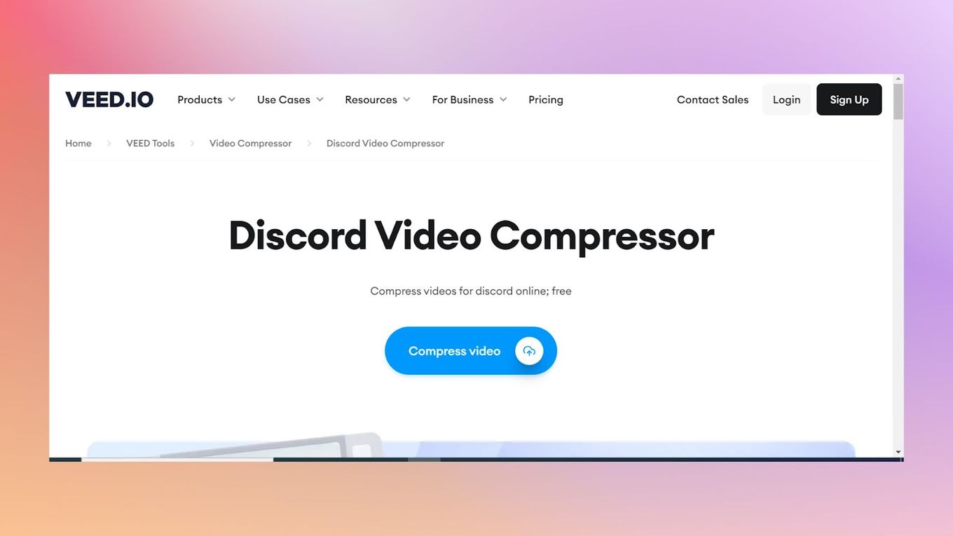 Compress Large Videos For Discord With VEED