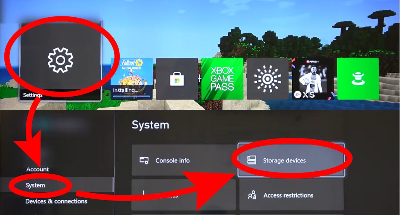 Check Minecraft Storage Size on Xbox Step 2