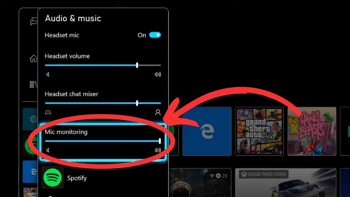 Enable Mic Monitoring on Xbox One Step 4