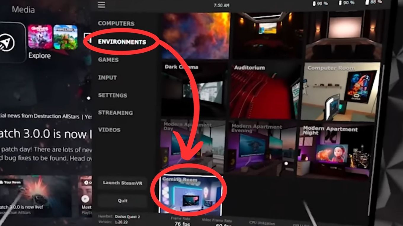 How to Change Oculus Environment PS5