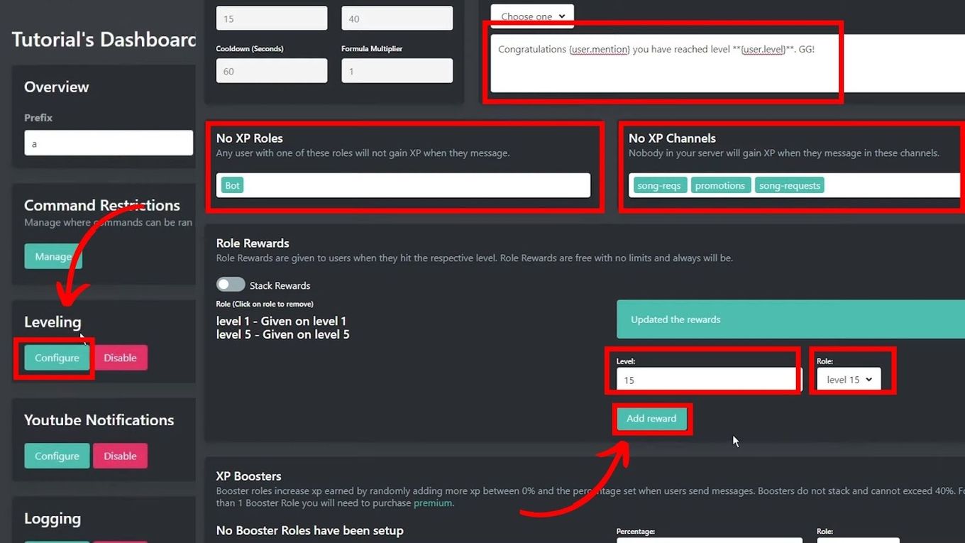 How to Setup Level Roles on Discord Server Step 3