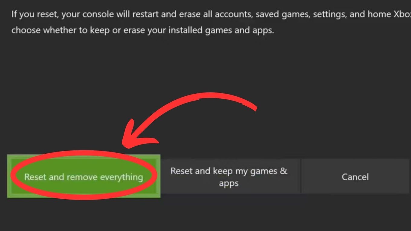 How to Factory Reset Xbox Console - Step 5
