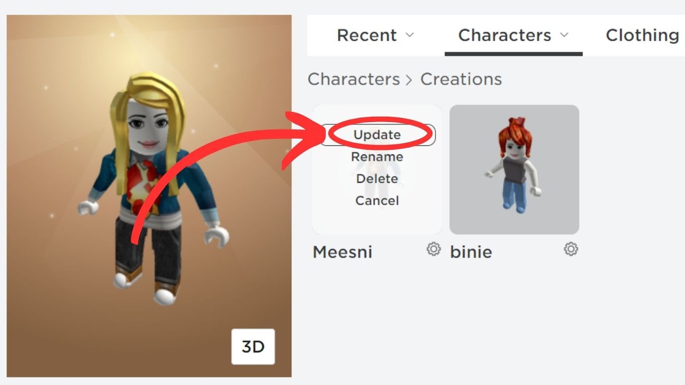 Update Custome in Roblox