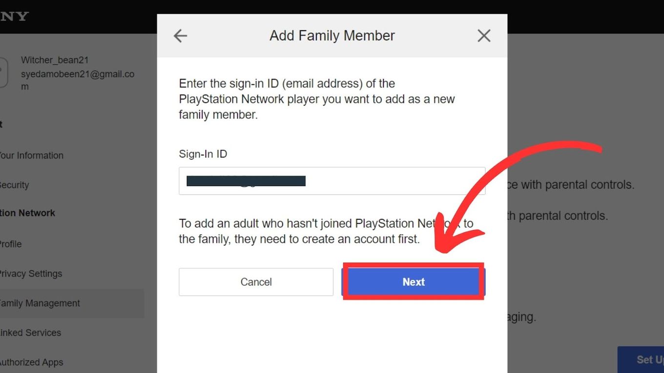 Sign ID Family Member  - Check Hours Played On PS4