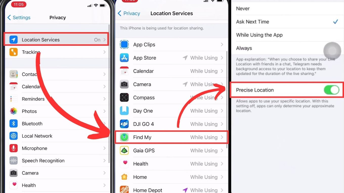 Enable Precise Location Find My iPhone
