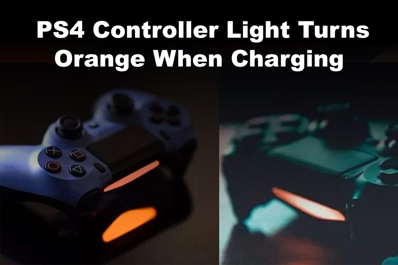 A PS4 controller light turns orange when charging