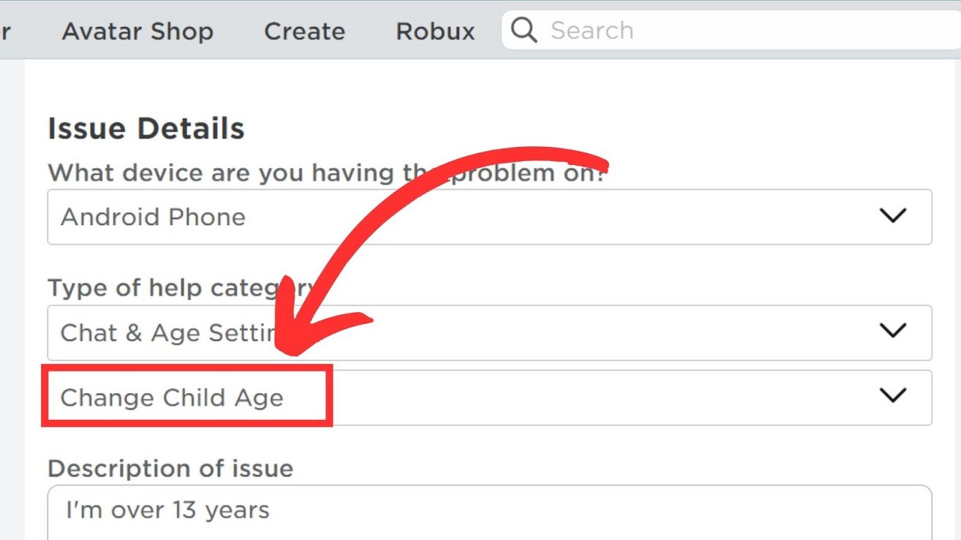 Select Change Child Age – Bypassing Roblox Chat Filter