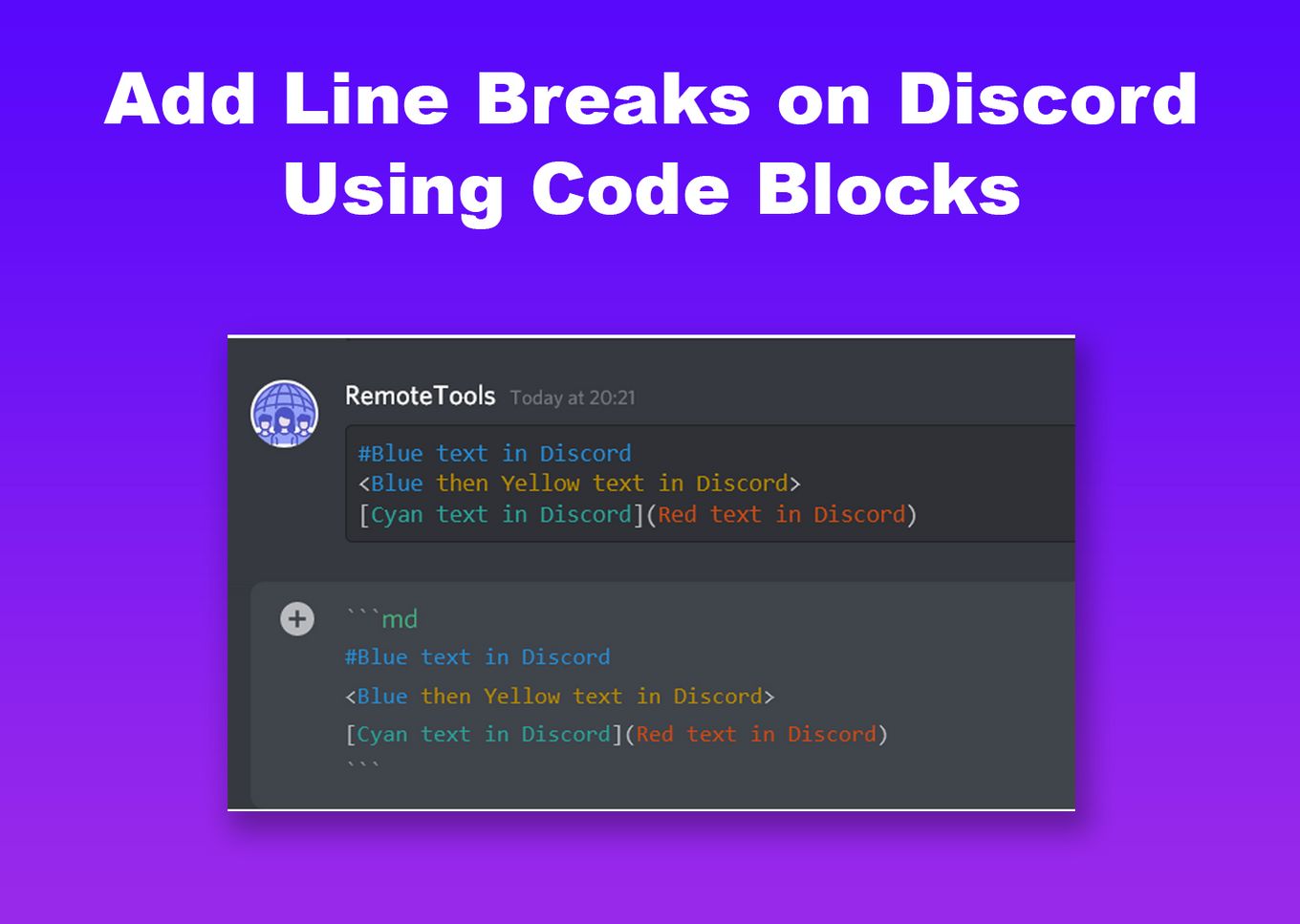 Add Line Breaks on Discord Using Code Blocks