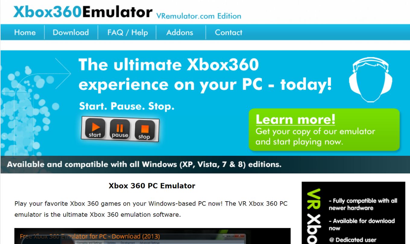 vr xbox 360 pc emulator bios