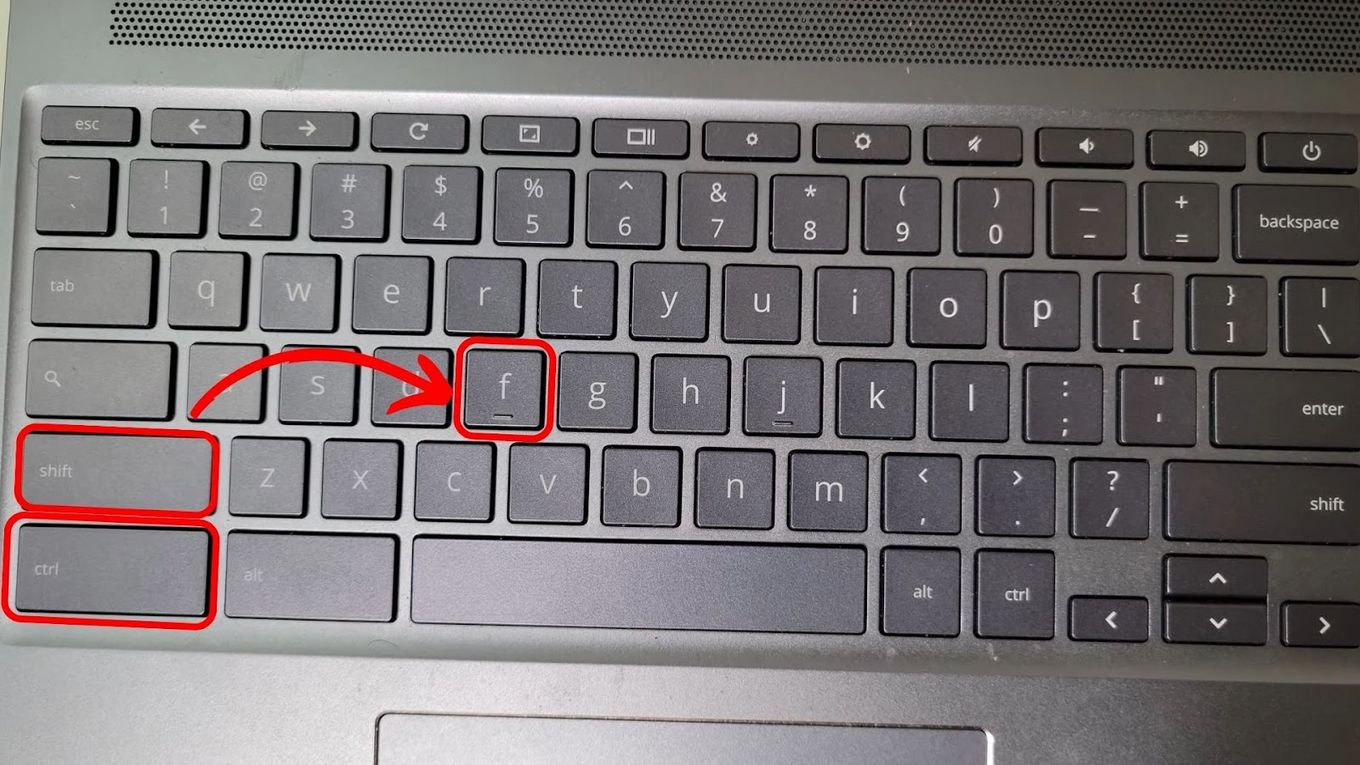 Exit fullscreen on a Chromebook using keyboard shortcuts