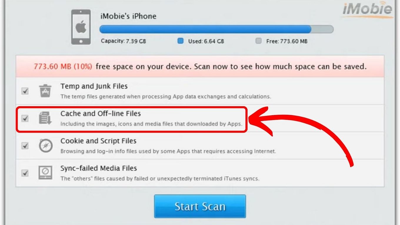 How to use PhoneClean to delete cache on an iPhone