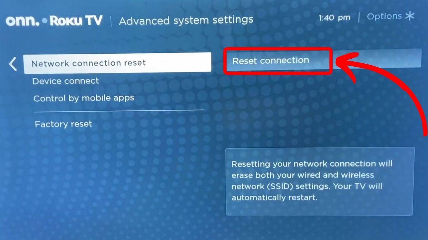 Reset Wi-Fi Connection To Fix Roku