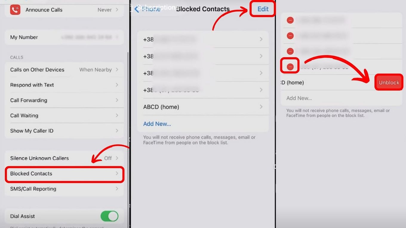 How to Unblock Number on iPhone