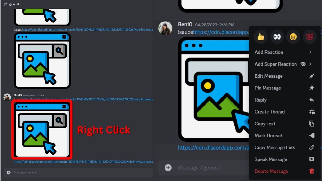 Right Click - Discord Delete Messages