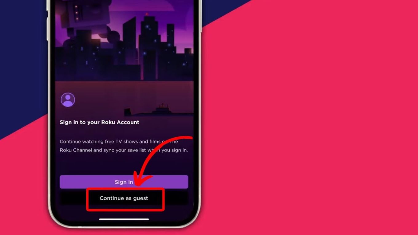 Sign in to the Roku Remote Mobile App