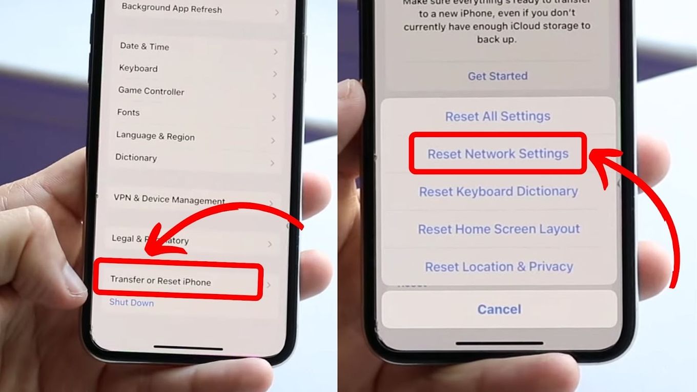 Reset Network Settings to Fix AirPods Connected No Sound