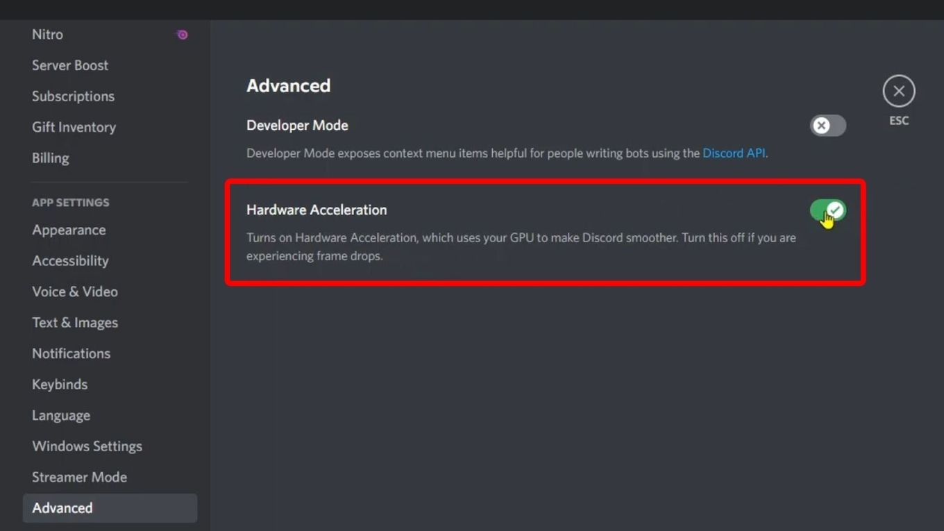 Hardware Acceleration on Discord to Fix Lagging