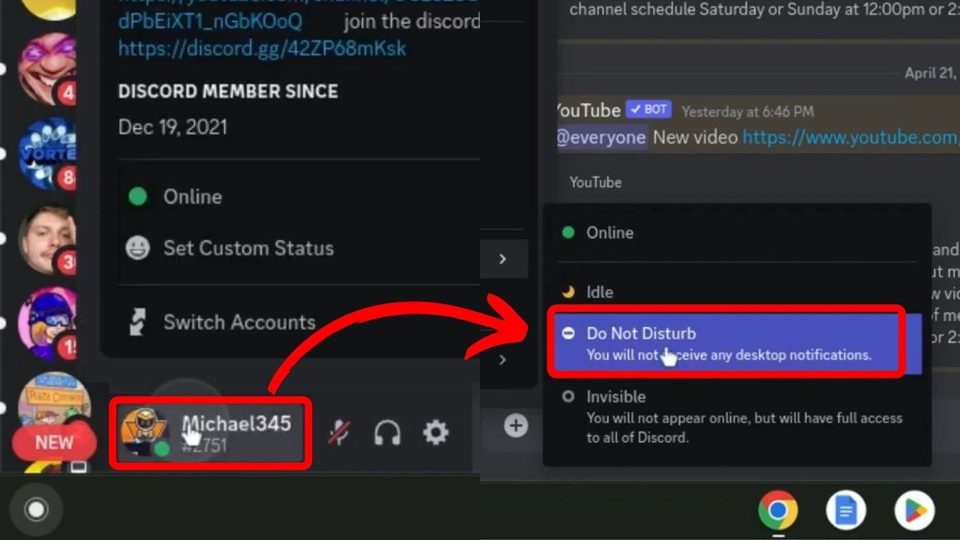 How to Turn on Do Not Disturb on Discord PC