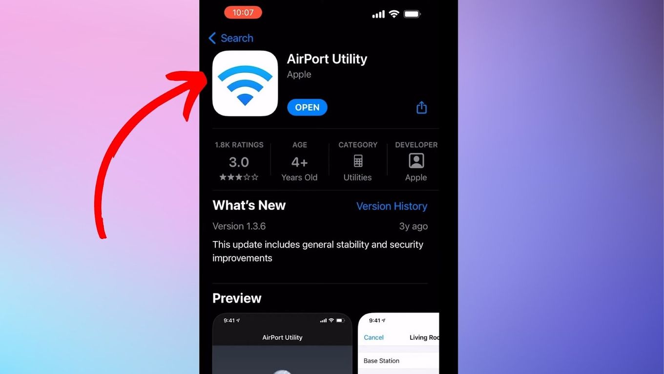 Install Airport Utility - Check Wi-Fi Ghz iPhone