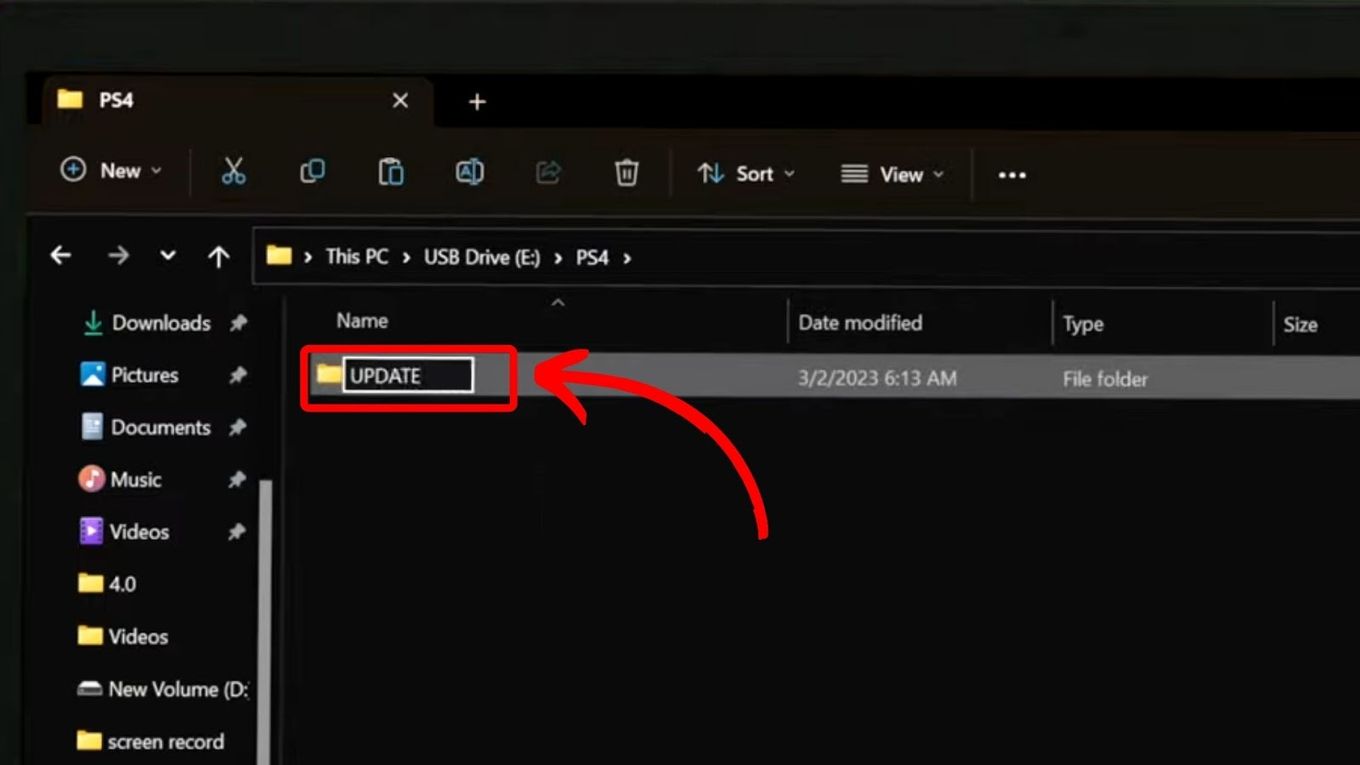 Creating the Update Folder - Initialize ps4