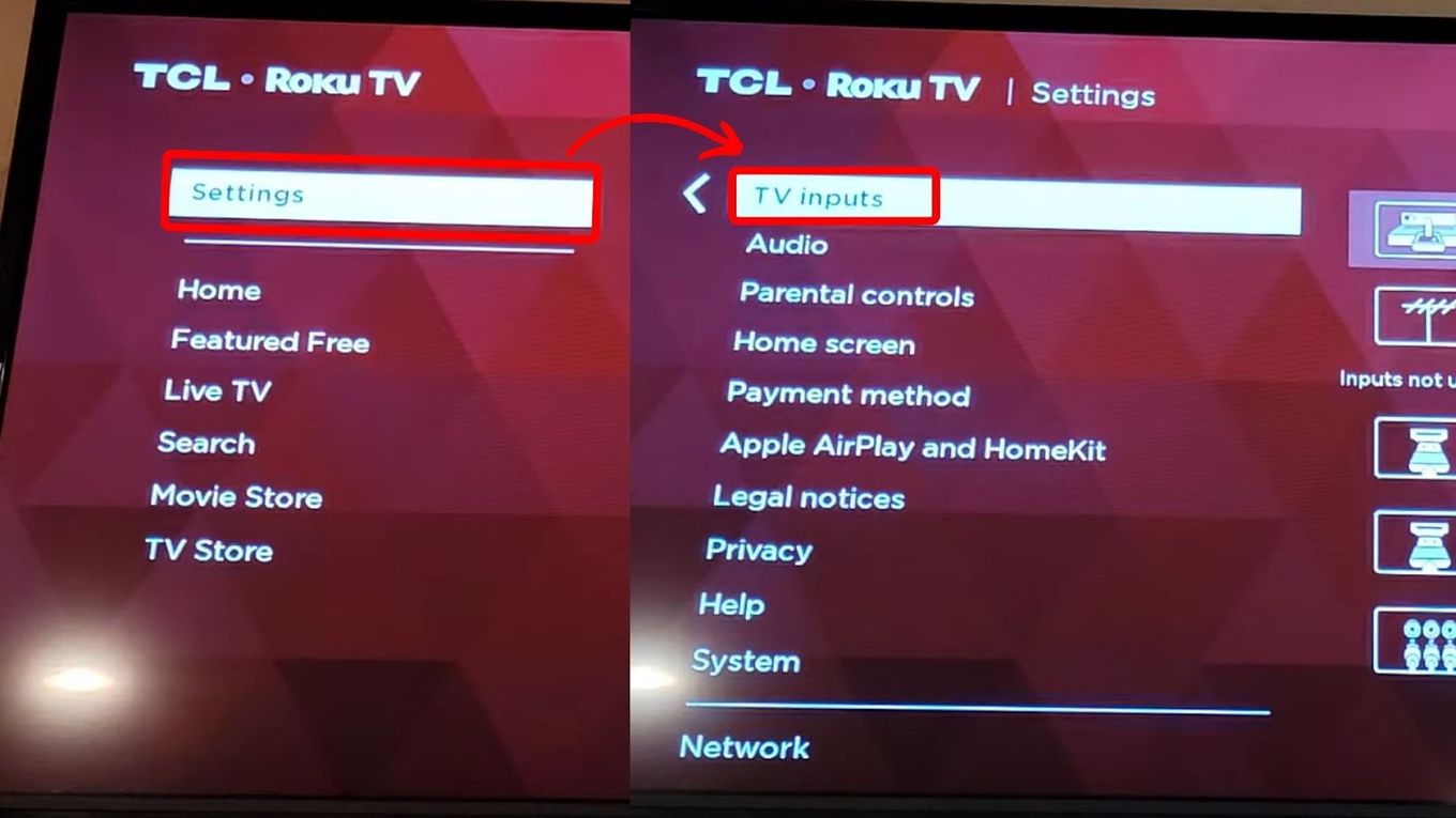 Change Roku TV Inputs - Go to Settings